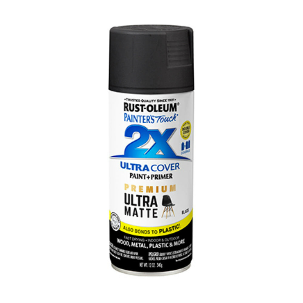 Rust-Oluem 331182 Painter's Touch 2X Premium Ultra Matte Spray Paint, 12 Oz