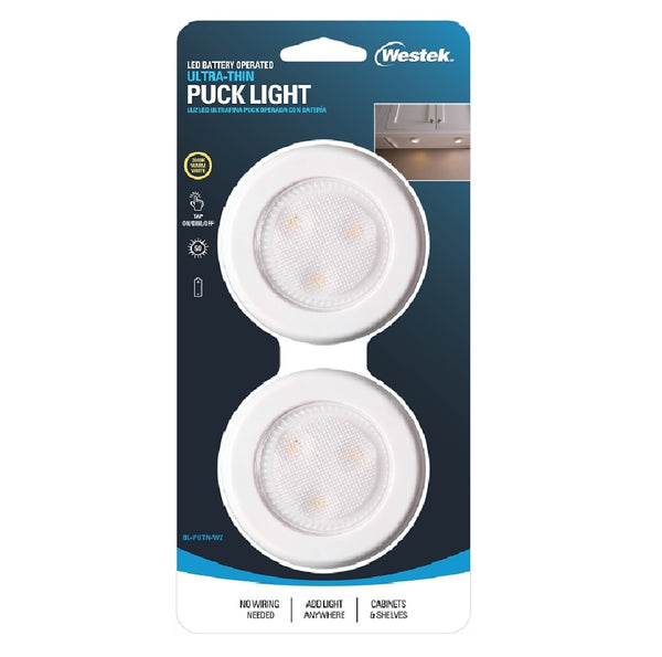 Westek BL-PUTN-W2 Compact Ultra-Thin Puck Light, White