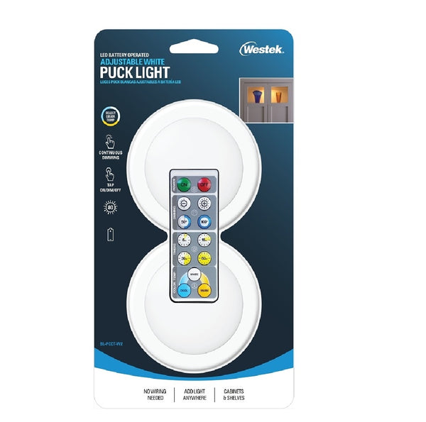 Westek BL-PCCT-W2 Adjustable Puck Light, White