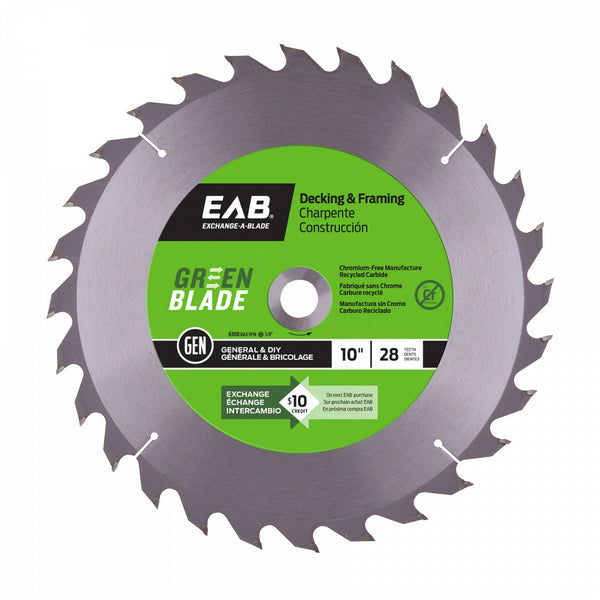 Exchange-A-Blade 1110112 Circular Saw Blade, 10 inch x 28 Tooth