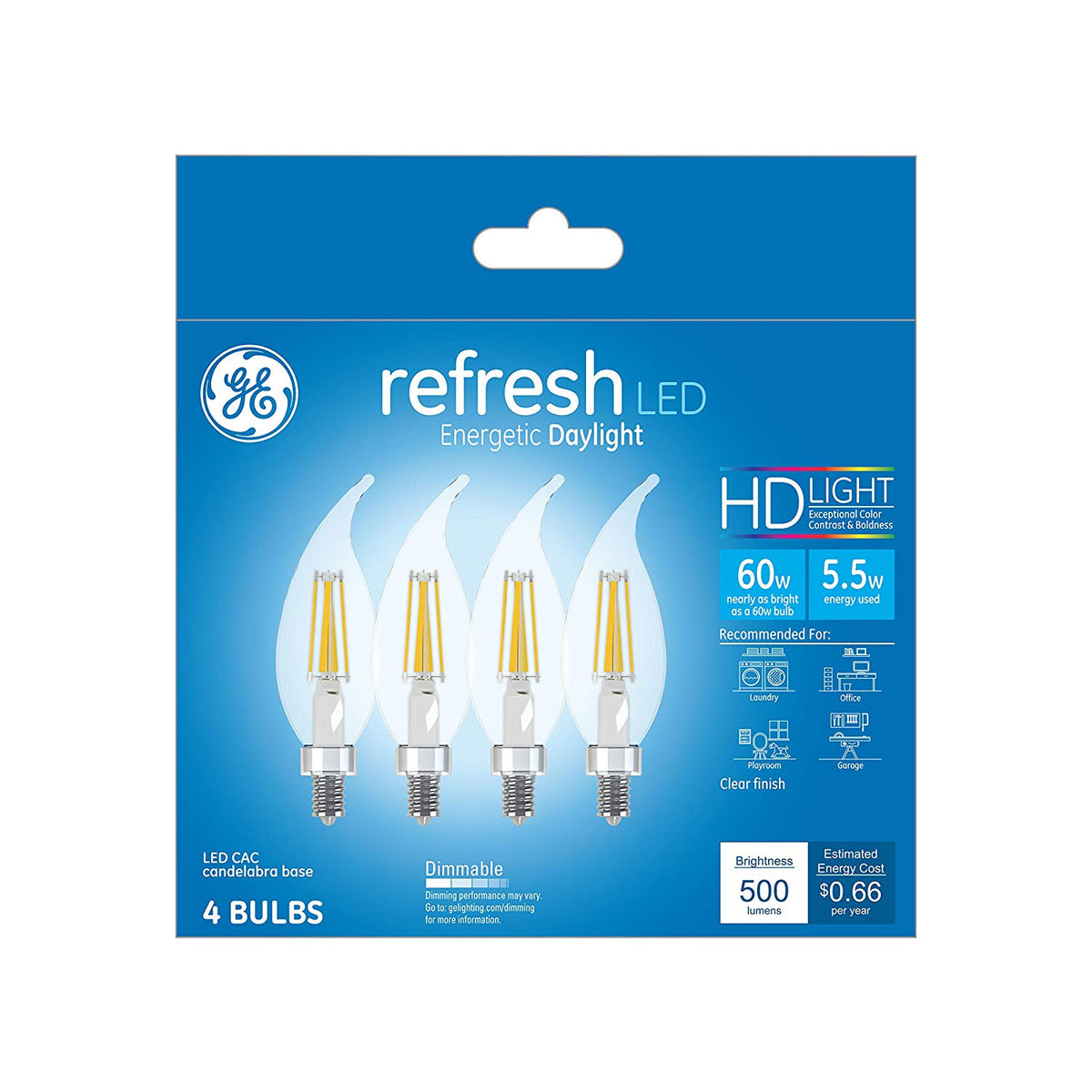 GE 43245 Refresh HD LED Bulbs, 5.5 Watt
