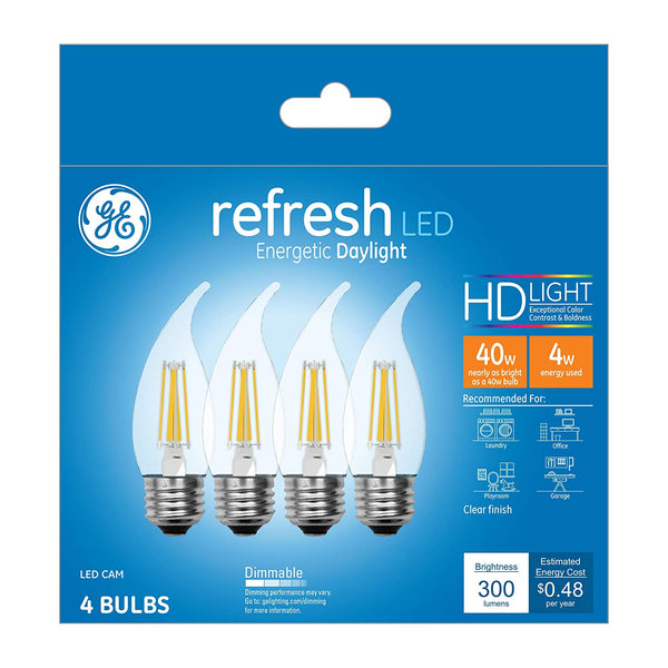 GE 45661 Refresh HD LED Candle Bulbs, 4 Watt