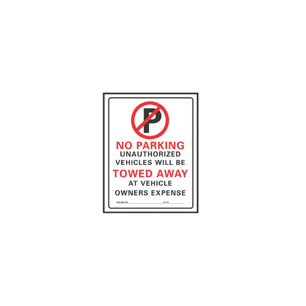 Hillman 842196 English No Parking Sign, 19 Inch x 15 Inch