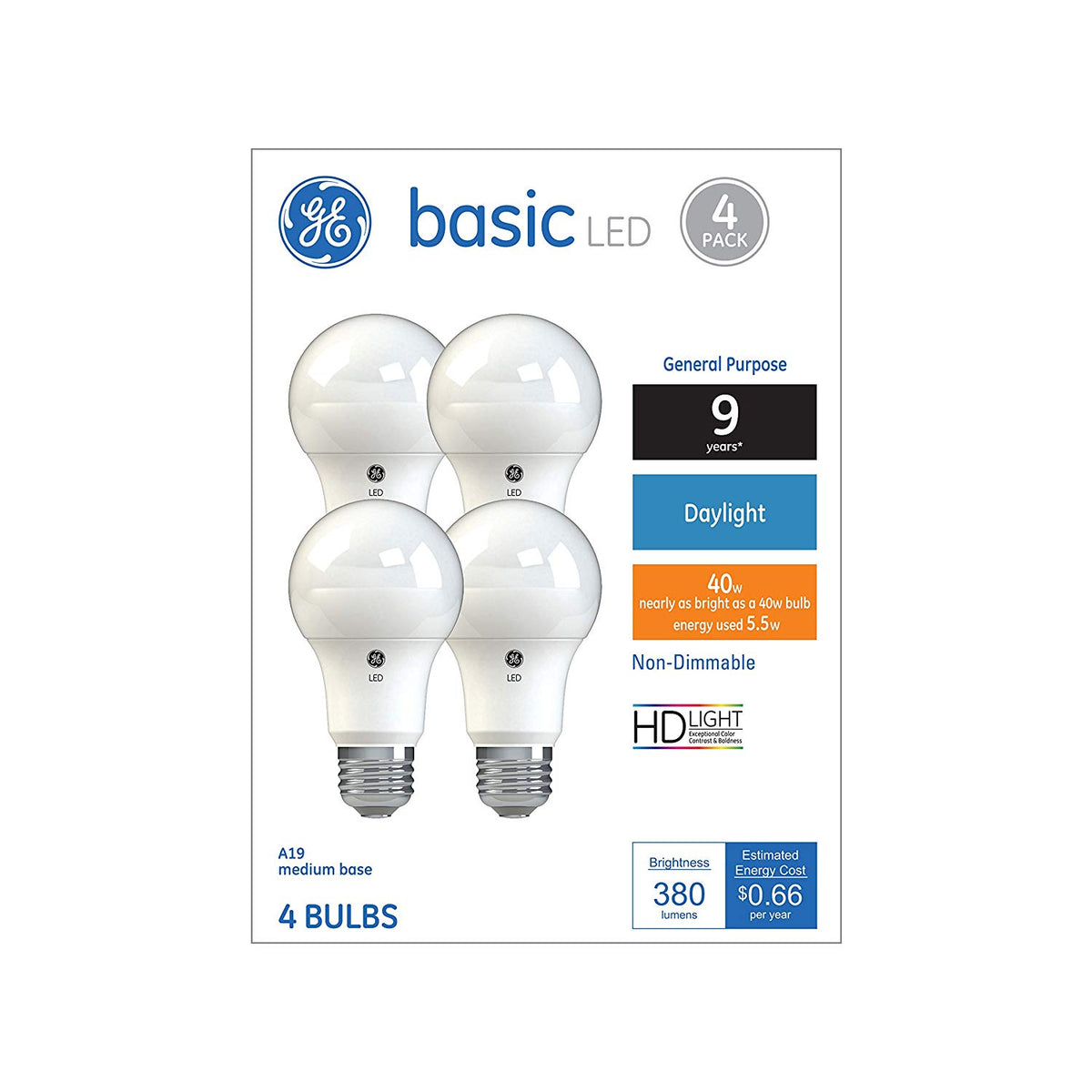 GE 36992 Basic LED Bulbs, 5.5 Watt
