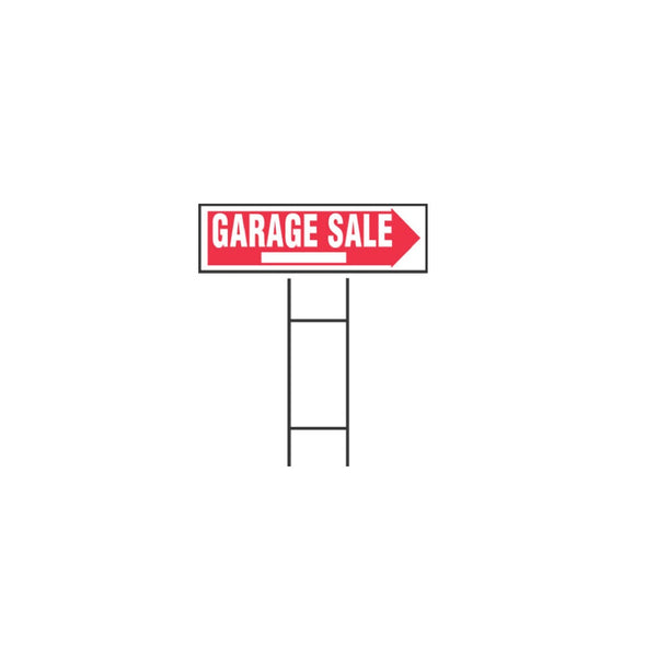 Hillman 842228 Garage Sale sign with H-bracket, 6 Inch x 24 Inch