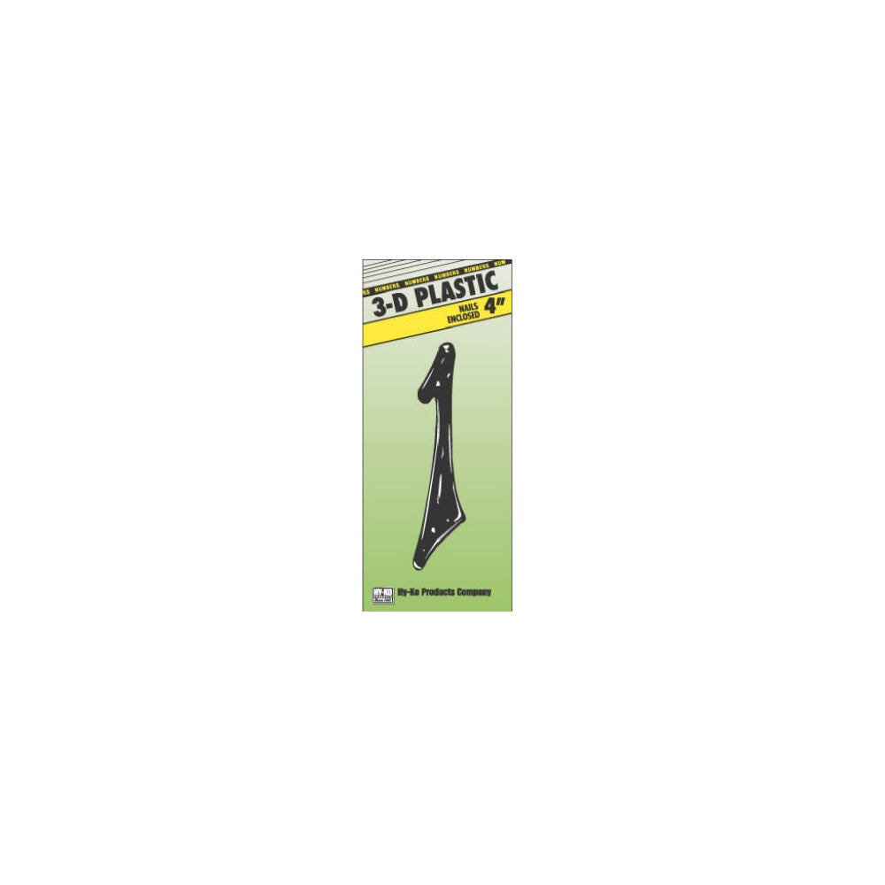 Hillman 839752 Plastic House Number 1, 4 Inch, Black