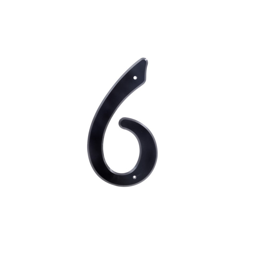 Hillman 839762 Plastic House Number 6, 4 Inch, Black