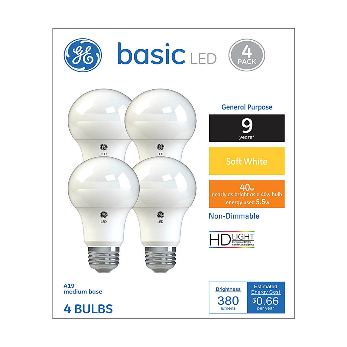 GE 36990 Basic LED Bulbs, 5.5 Watt