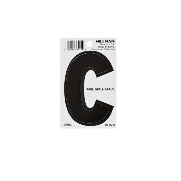 Hillman 841508 Vinyl Self-Adhesive Letter C, 3 Inch, Black