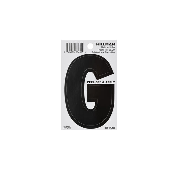 Hillman 841516 Vinyl Self-Adhesive Letter G, 3 Inch, Black