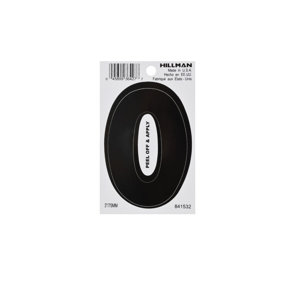 Hillman 841532 Vinyl Self-Adhesive Letter O, 3 Inch, Black