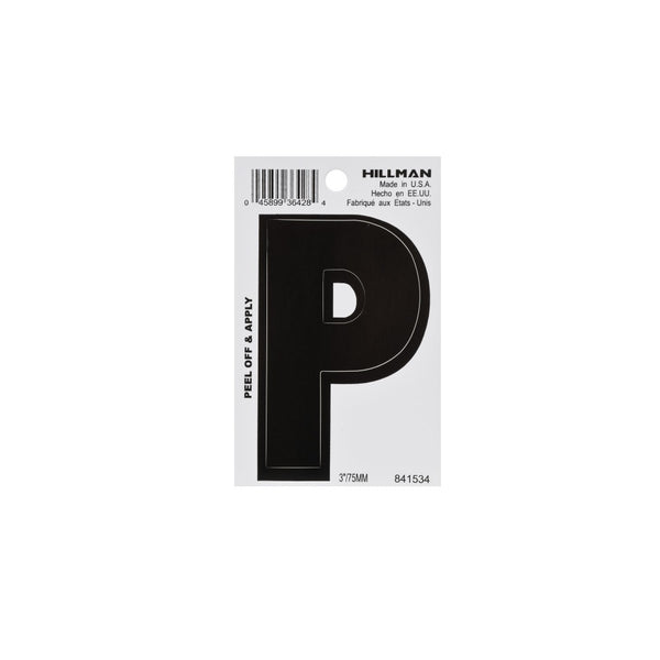 Hillman 841534 Vinyl Self-Adhesive Letter P, 3 Inch, Black