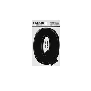 Hillman 841536 Vinyl Self-Adhesive Letter Q, 3 Inch, Black