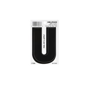 Hillman 841544 Vinyl Self-Adhesive Letter U, 3 Inch, Black
