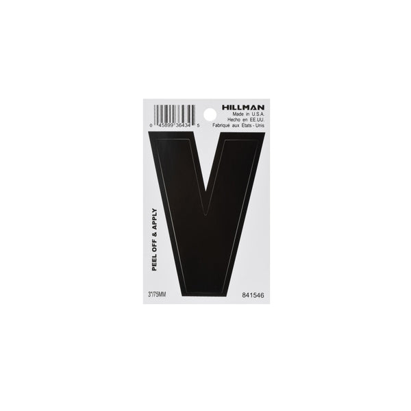 Hillman 841546 Vinyl Self-Adhesive Letter V, 3 Inch, Black