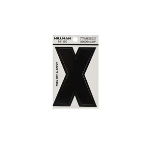 Hillman 841550 Vinyl Self-Adhesive Letter X, 3 Inch, Black