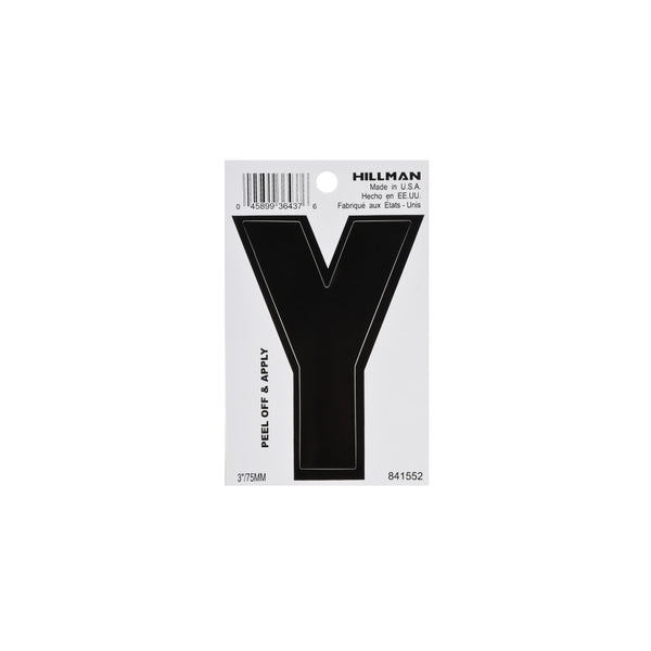 Hillman 841552 Vinyl Self-Adhesive Letter Y, 3 Inch, Black