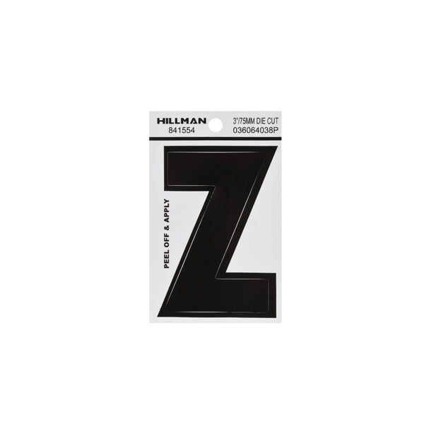 Hillman 841554 Vinyl Self-Adhesive Letter Z, 3 Inch, Black