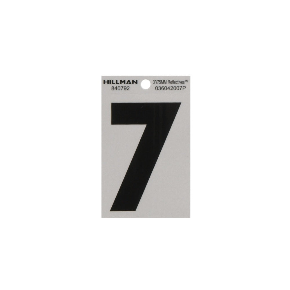 Hillman 840792 Reflective Adhesive House Number 7, 3 Inch