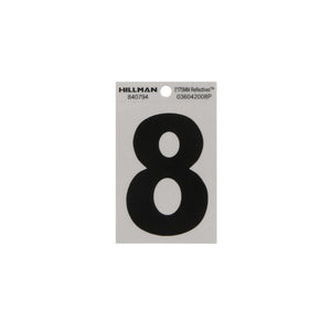 Hillman 840794 Reflective Adhesive House Number 8, 3 Inch