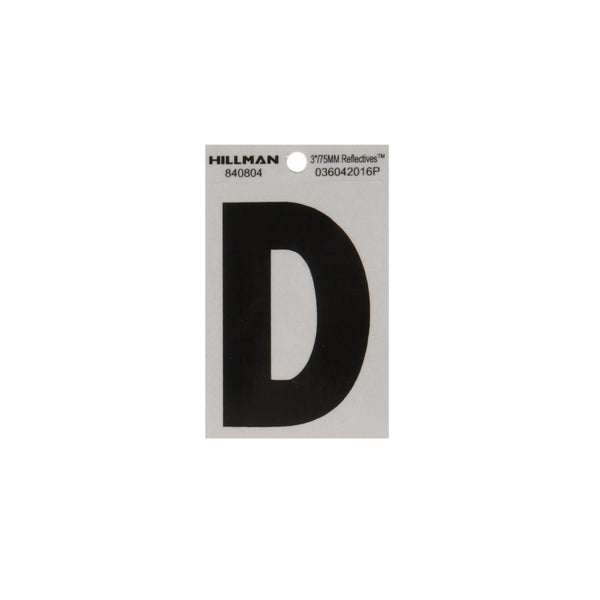 Hillman 840804 Reflective Adhesive House Letter D, 3 Inch