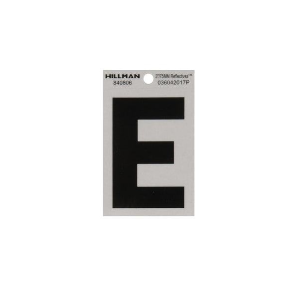 Hillman 840806 Reflective Adhesive House Letter E, 3 Inch