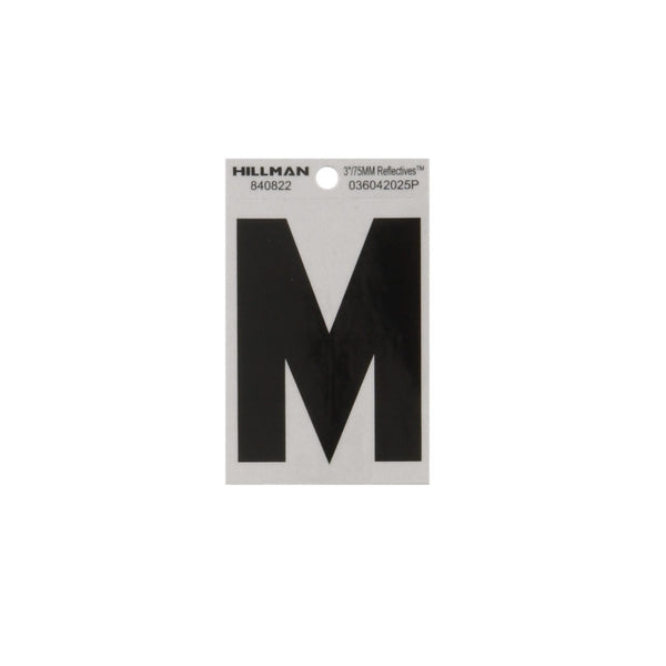 Hillman 840822 Reflective Adhesive House Letter M, 3 Inch