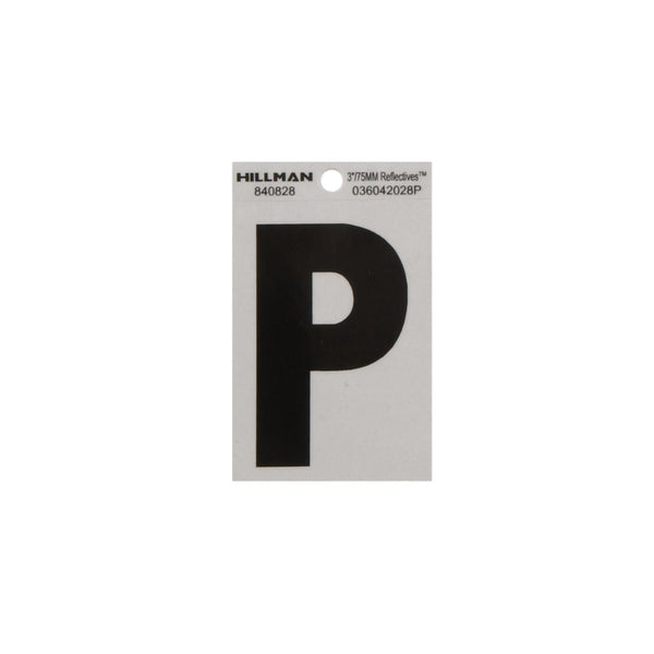 Hillman 840828 Reflective Adhesive House Letter P, 3 Inch