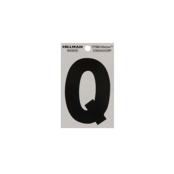 Hillman 840830 Reflective Adhesive House Letter Q, 3 Inch