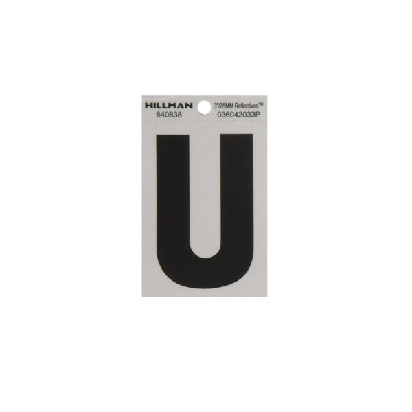 Hillman 840838 Reflective Adhesive House Letter U, 3 Inch