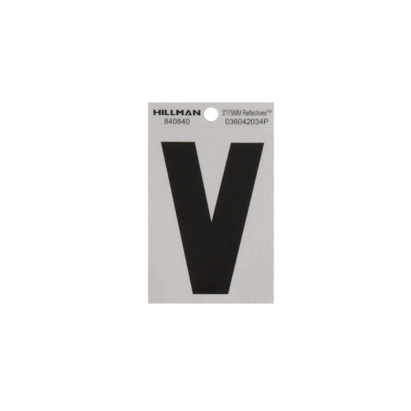 Hillman 840840 Reflective Adhesive House Letter V, 3 Inch