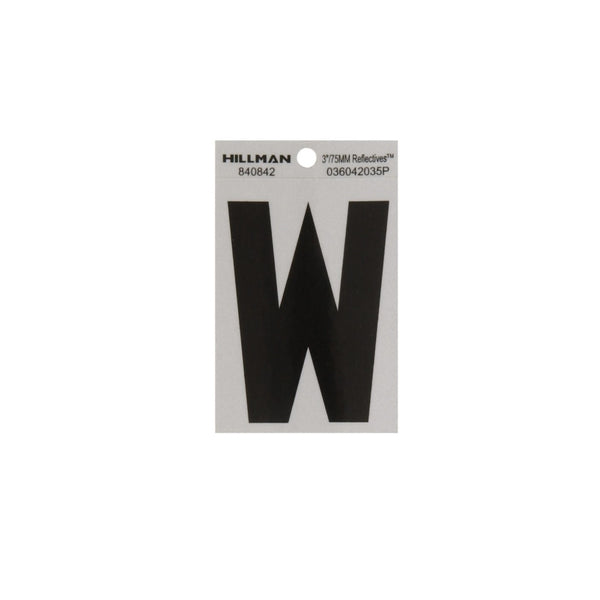 Hillman 840842 Reflective Adhesive House Letter W, 3 Inch