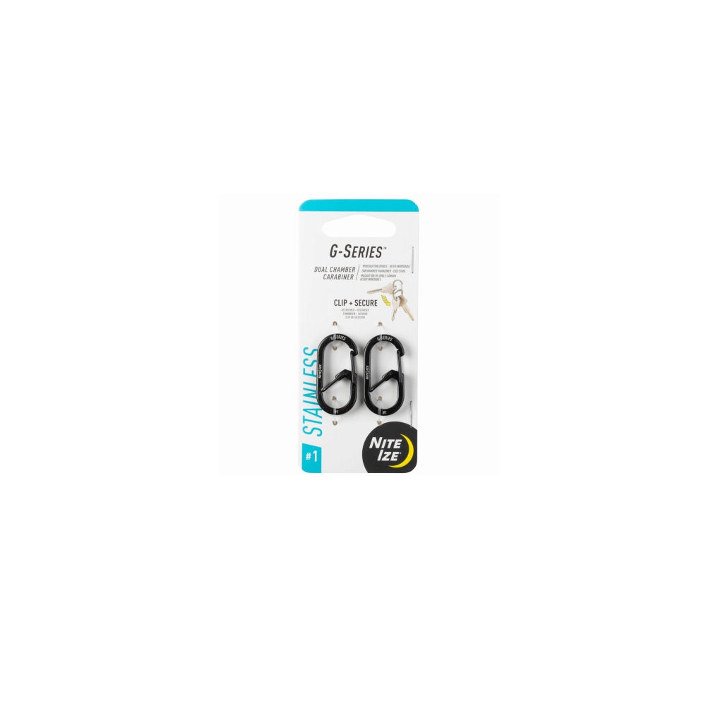 Nite Ize GS1-01-2R6 G-Series Dual Carabiners, # 1, Black