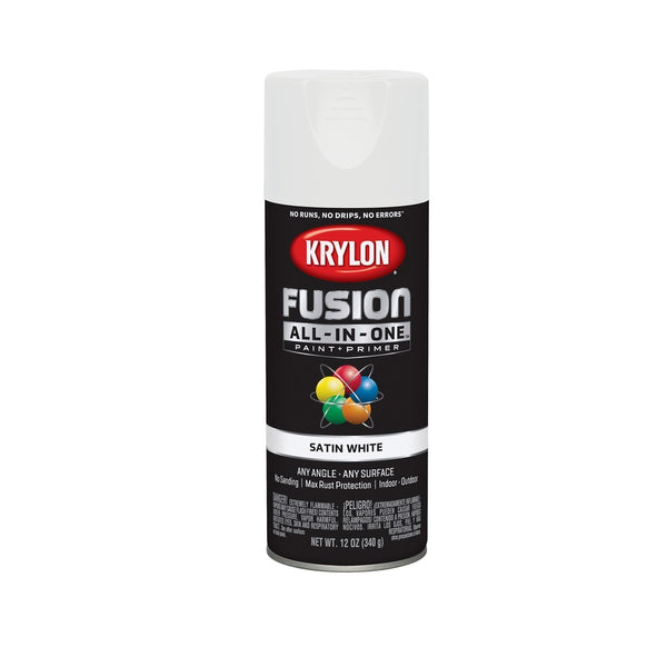 Krylon K02753007 Paint + Primer Spray Paint, White, 12 Oz
