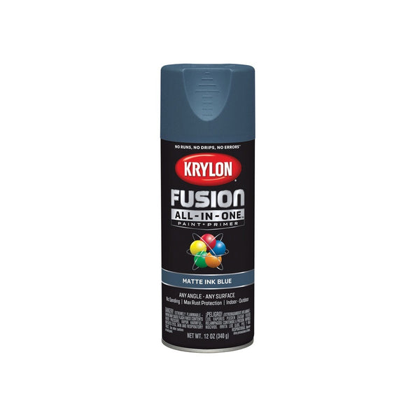 Krylon K02758007 Paint + Primer Spray Paint, Ink Blue, 12 oz