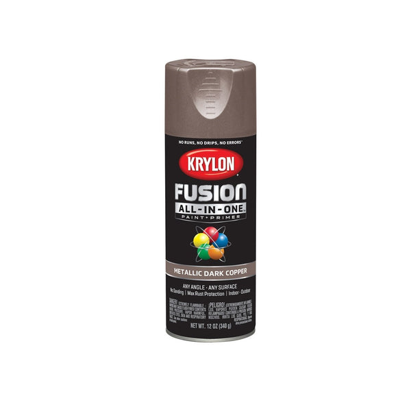 Krylon K02767007 Paint + Primer Spray Paint, Dark Copper, 12 oz