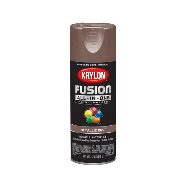 Krylon K02775007 Paint + Primer Spray Paint, Rust, 12 oz