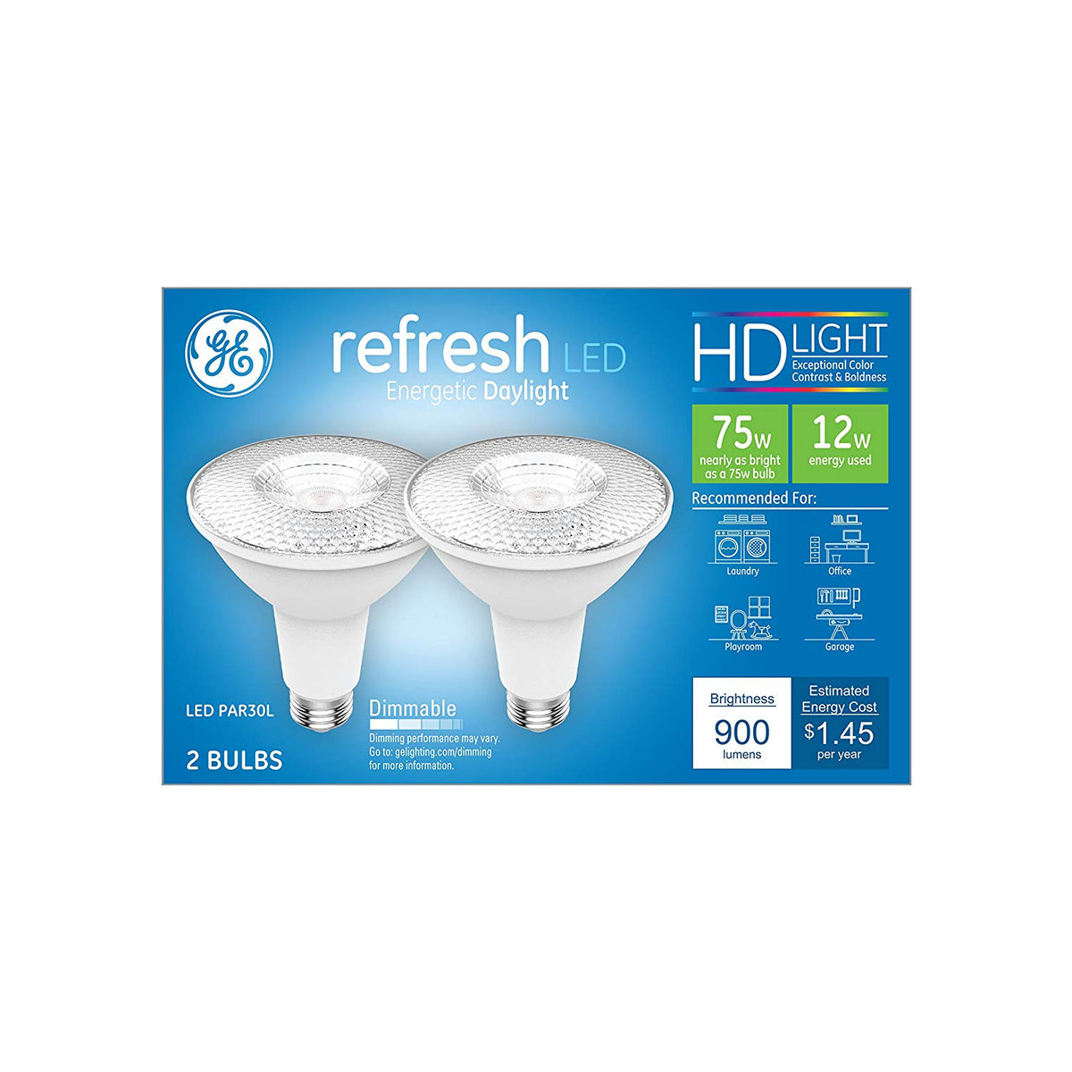 GE 43098 Refresh HD LED Bulbs, 12 Watt
