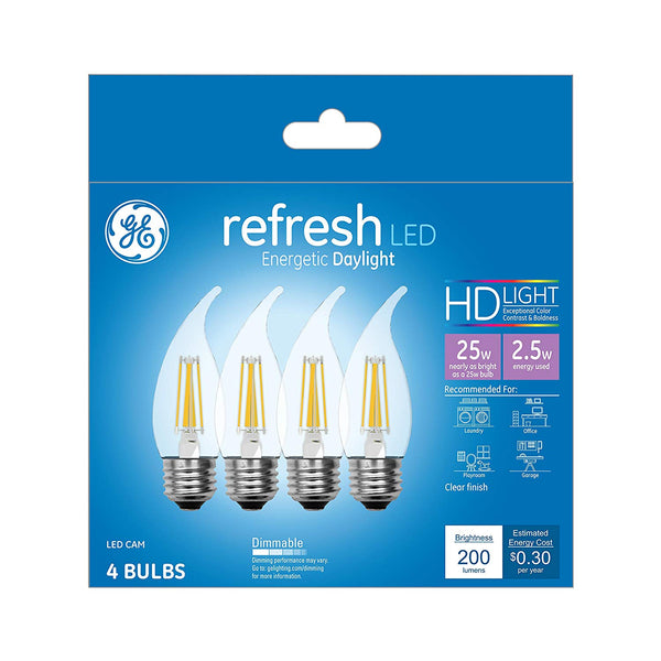GE 45577 Refresh HD LED Bulbs, 2.5 Watt