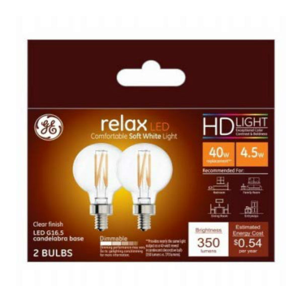 GE 45695 Relax Decorative LED Bulbs, 4.5 Watt