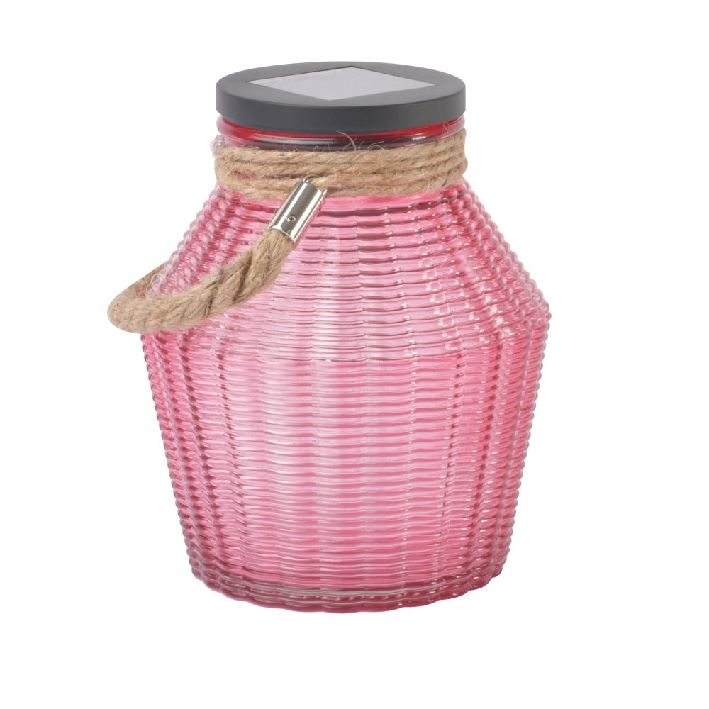 Boston Harbor 26524 Solar Jar Light, Round Ribbed Glass