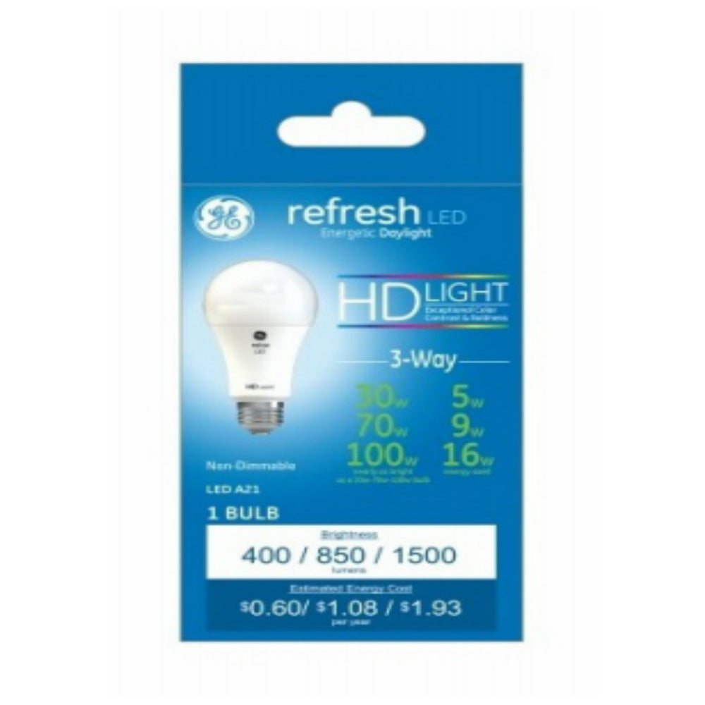 GE 46228 Refresh 3-Way LED Light Bulb, White