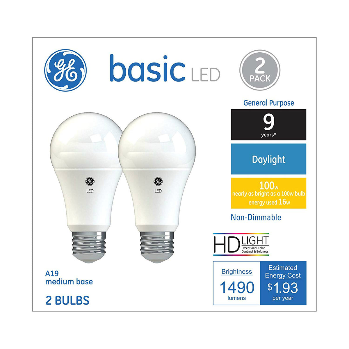 GE 37027 Basic LED Bulbs, 16 Watt