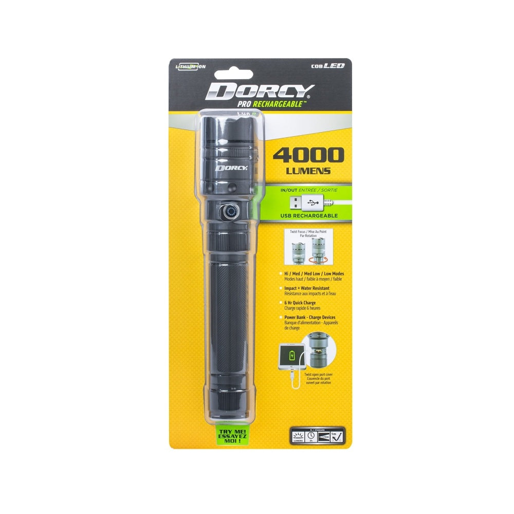 Dorcy 41-2611 Flashlight and Power Bank, 4000 Lumens