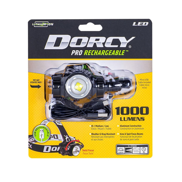 Dorcy 41-2121 IPX4 LED Headlamp, Black, 1000 Lumens