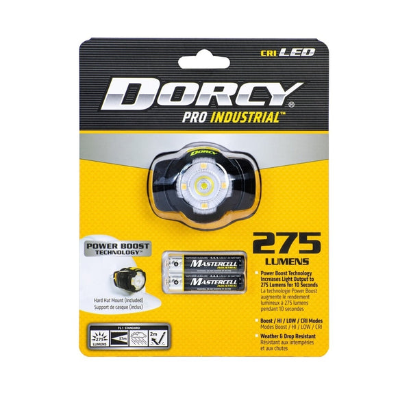 Dorcy 41-2020 AAA Battery Headlamp, Black, 275 Lumens