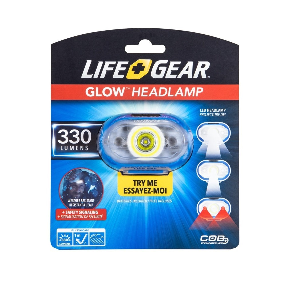 Life Gear 41-3827 Multi-Function Glow Headlamp, Red/White