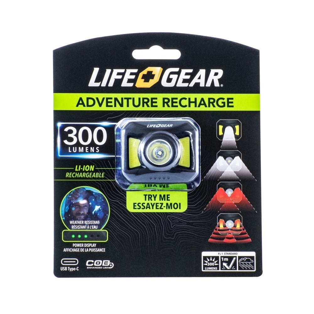 Life+Gear 41-3919 USB Rechargeable Headlamp, 300 Lumens