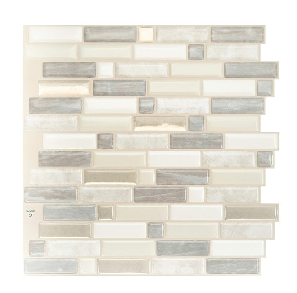 Smart Tiles SM1112G-04-QG Mosaik Series Wall Tile, Vinyl