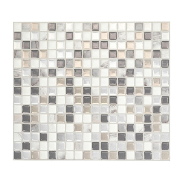 Smart Tiles SM1036-4 Mosaik Series Wall Tile, Gray/White